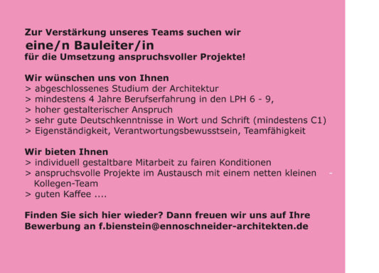 Jobangebot Bauleitung